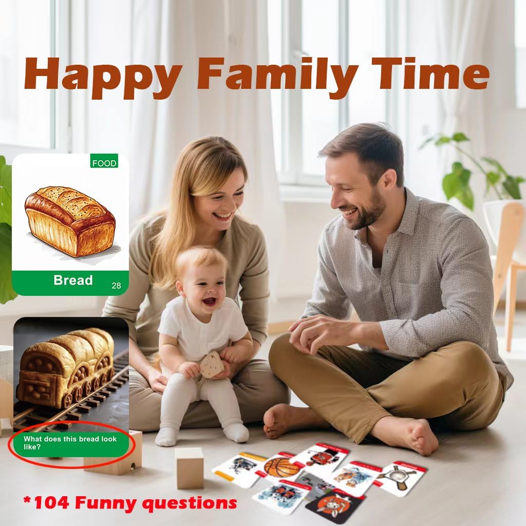 Docdeer Toddler Flash Cards 208 Sides -104 Learn Objects Food Animal Flashcards 2 3 4 5 6 7 8