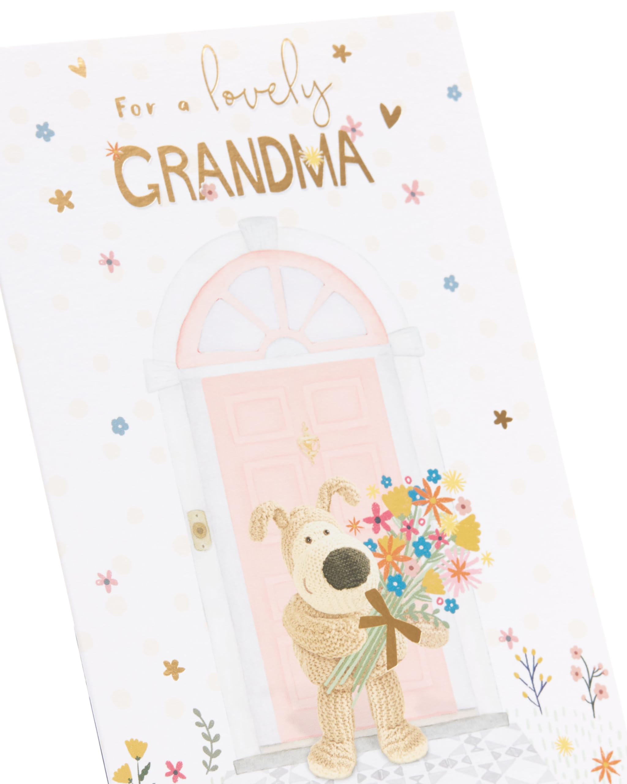 Biglietto Festa Della Mamma Boofle Dai Nipoti – Design Carino Con Dettagli In Lamina D'Oro, Cartoncino Di Qualità, Busta Inclusa, Inglese