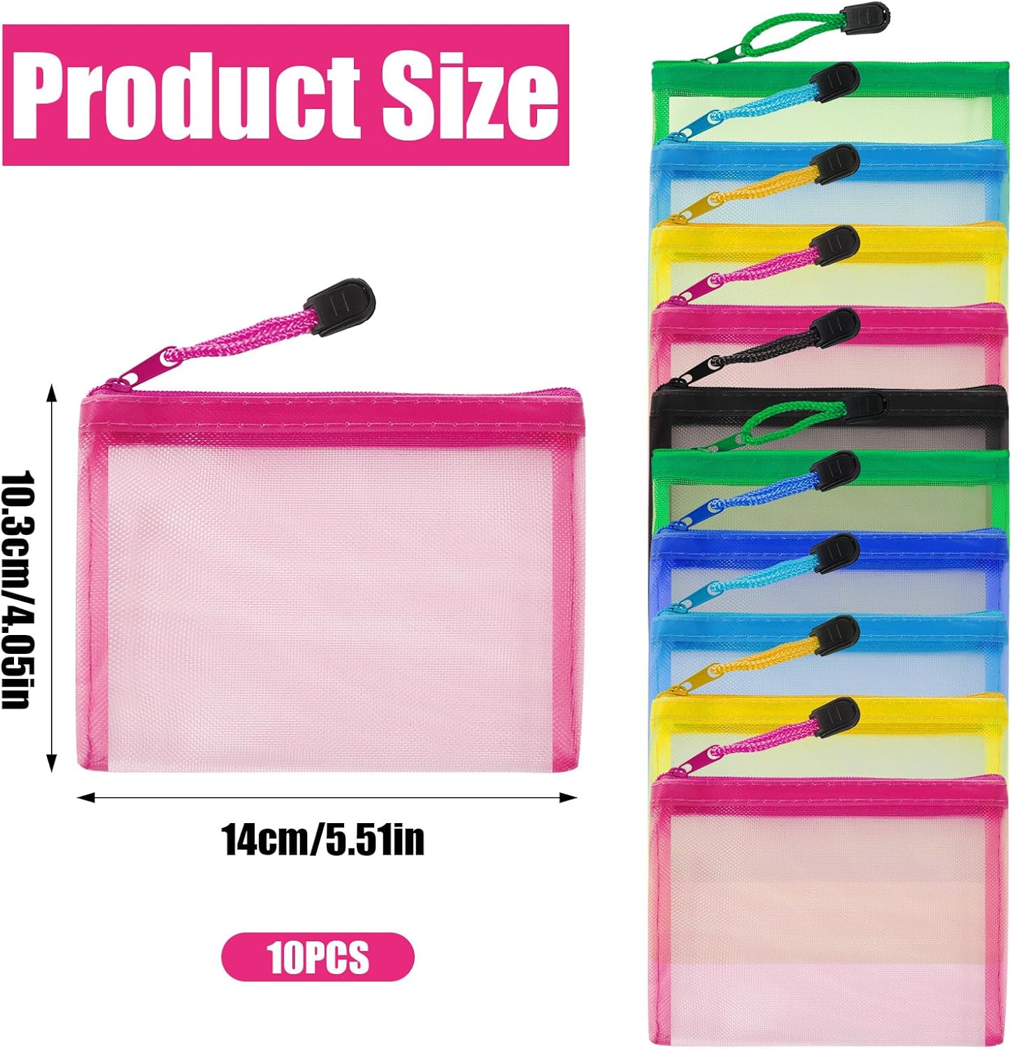 Small Zipper Pouch for Purse, 10 Pack Mini Mesh Bags with Zippers Mini Zipper Pouch Bags Portable Travel Cosmetic Bag Pouches for Purse Makeup Toiletry Lipstick Organization, Multicolor - Image 2