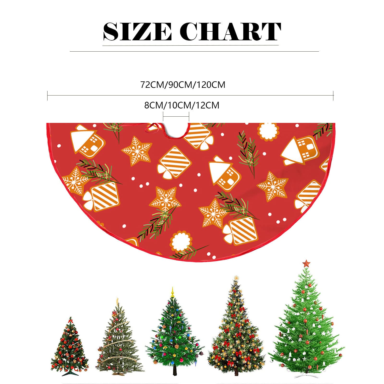 Jupe De Sapin De Noël De 88,9 Cm | Tapis De Base Festif Rouge
