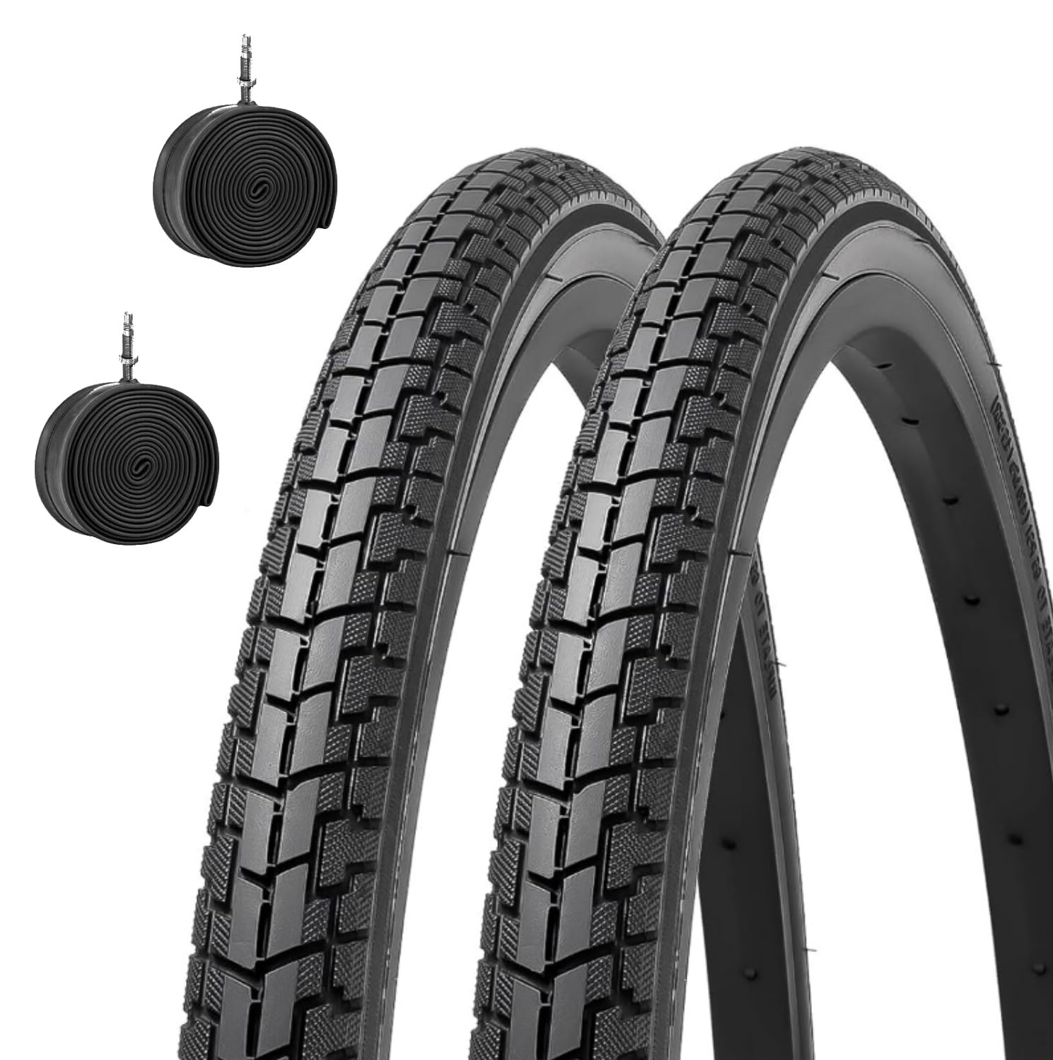 2 pneus 24 x 1 3/8 (37-540) + chambres à air pneumatiques couvertures voiture/chaise roulante vélo 24"