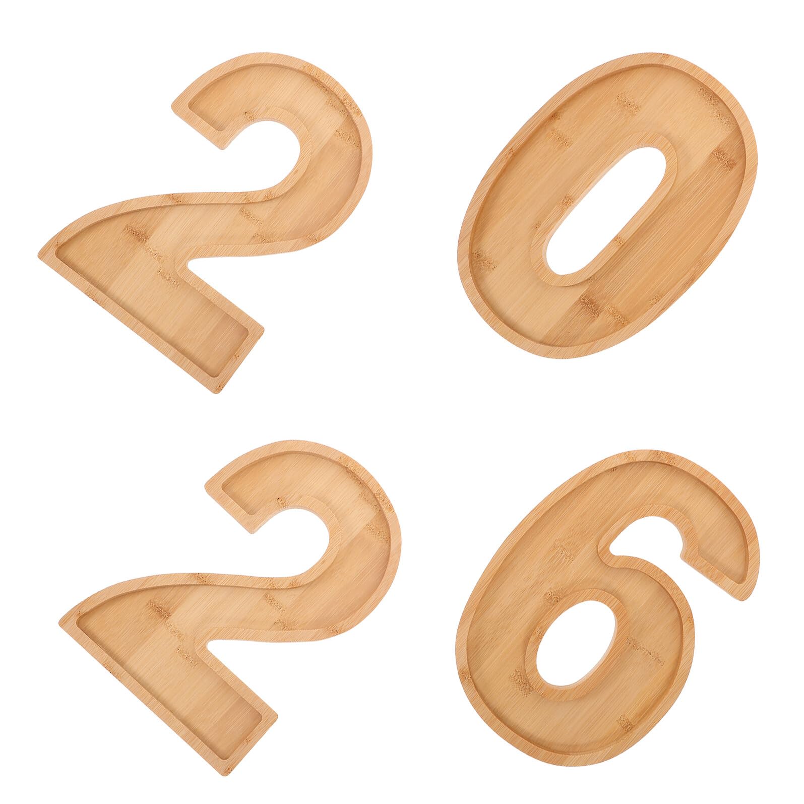 Alipis 4piezas Bandejas de Madera para Aperitivos Números Cajas Rellenables de Madera Bandejas para Servir Días Festivos Fiestas de Año y Graduación