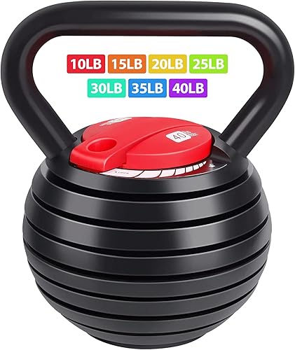 Miniatura 12 de TopMade Juego de pesas rusas ajustables de hierro fundido para ejercicio, fitness, pesas rusas con agarre de 5, 8, 9, 12 libras, peso libre para