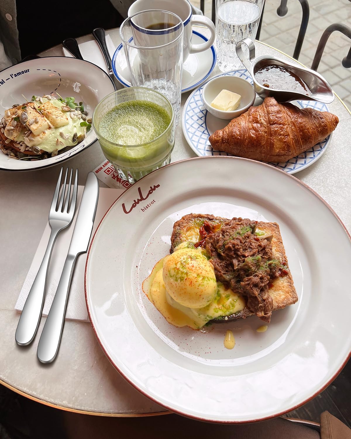 Stapava Silverware Set for 8, 40-Piece Flatware Set Premium Stainless Steel, Mirror Finish Cutlery Set for Home, Restaurant, Wedding, Party, Dishwasher Safe Utensils Set Heavy Duty and Solid