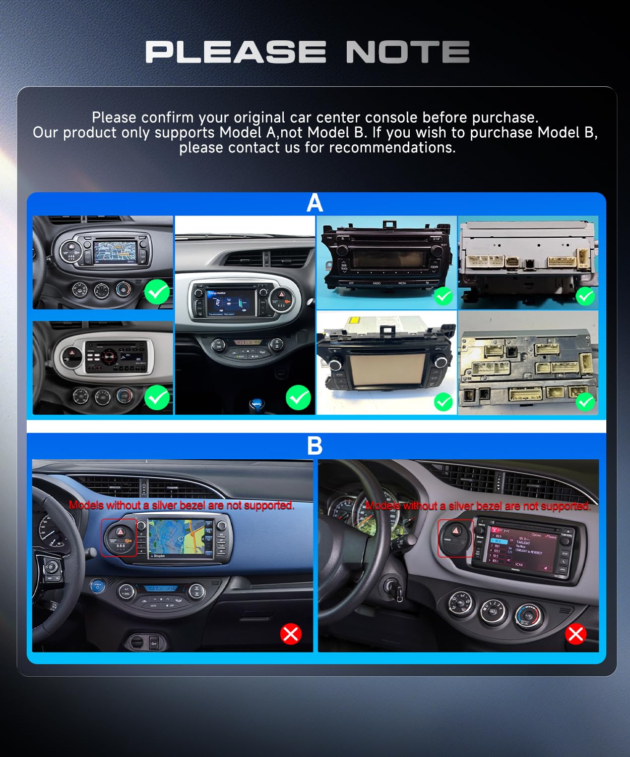 VECHTEL 4G+64G Autoradio Android 15 für Toyota Yaris 2012-2017 (Klimasteuerung mit Silberring), 9'' HD Touchscreen Auto Radio mit Drahtlos Carplay Android Auto GPS WiFi USB Bluetooth 5.0 FM RDS Kamera