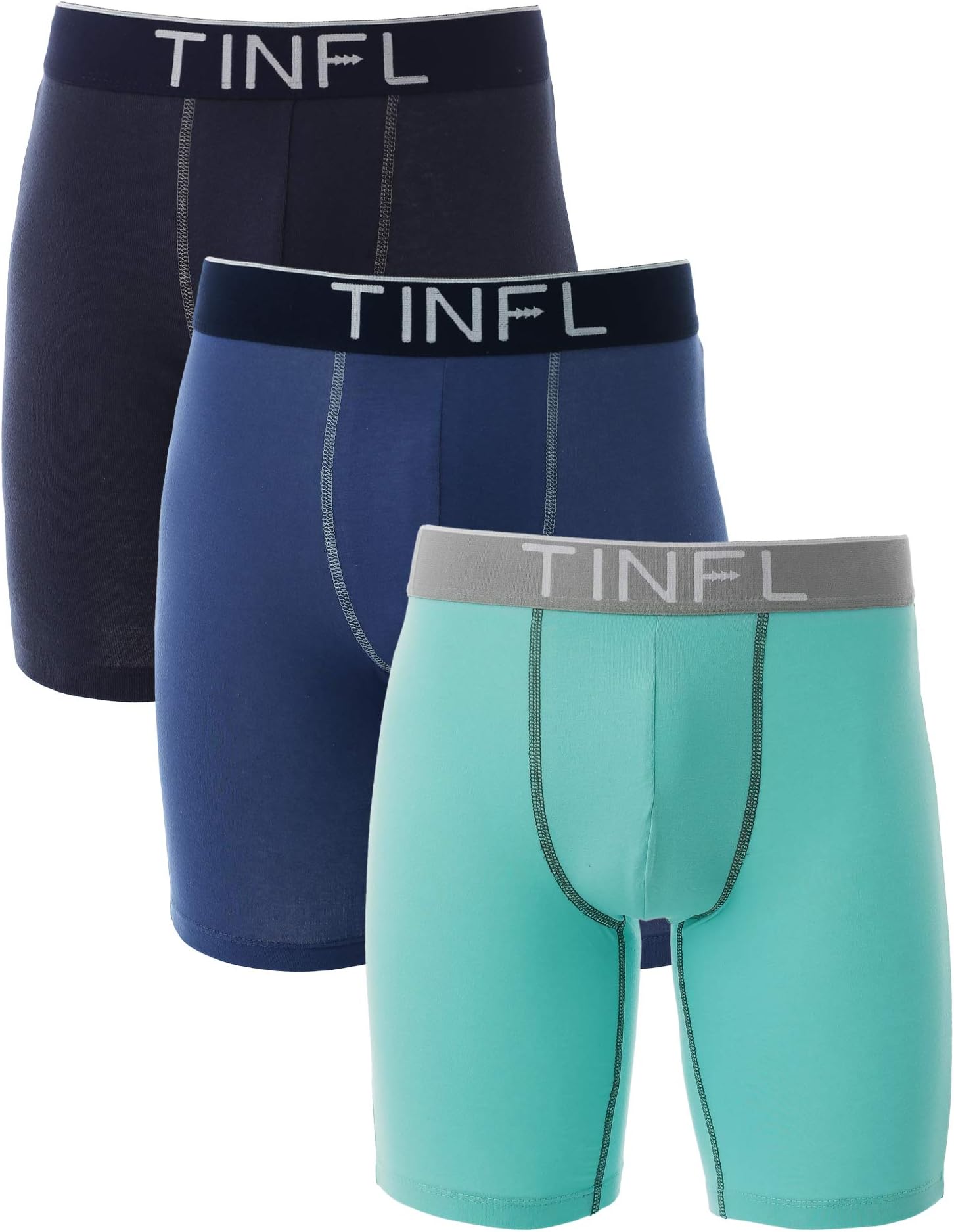 TINFL Big Boys Long Leg Boxer Briefs 3-Pack Underwear Set HD-003 S