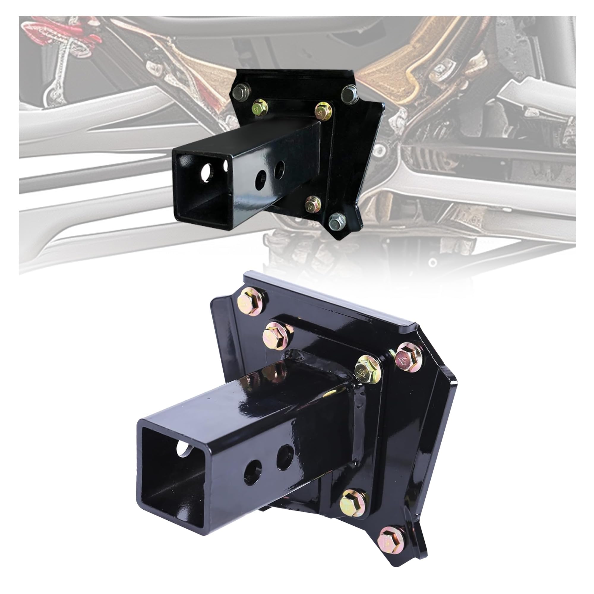 HECASA 2" UTV Hitch Receiver Compatible with 2014-2024 Polaris RZR XP/XP 4 1000 XP1000 Razor Bolt On 3000lbs UTV Trailer Hitch Adapter Kit