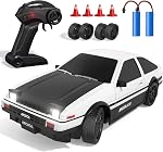 RC Drift Car, 1:24 Scale Drift RC Car, 4WD 25KM/H Remote Control High Speed Race Drifting Cars with Drift Tires LED Lights, RC Sport Cars Toys for Adults Boys Girls Kids Gift