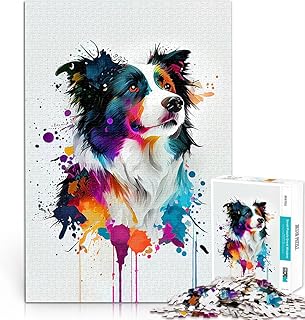 Comprar Puzzle de 1000 Piezas para Adultos Border Collie Juguetes adictivos Que desafían la Inteligencia Cerebral Ideas de Regalos 38x26cm