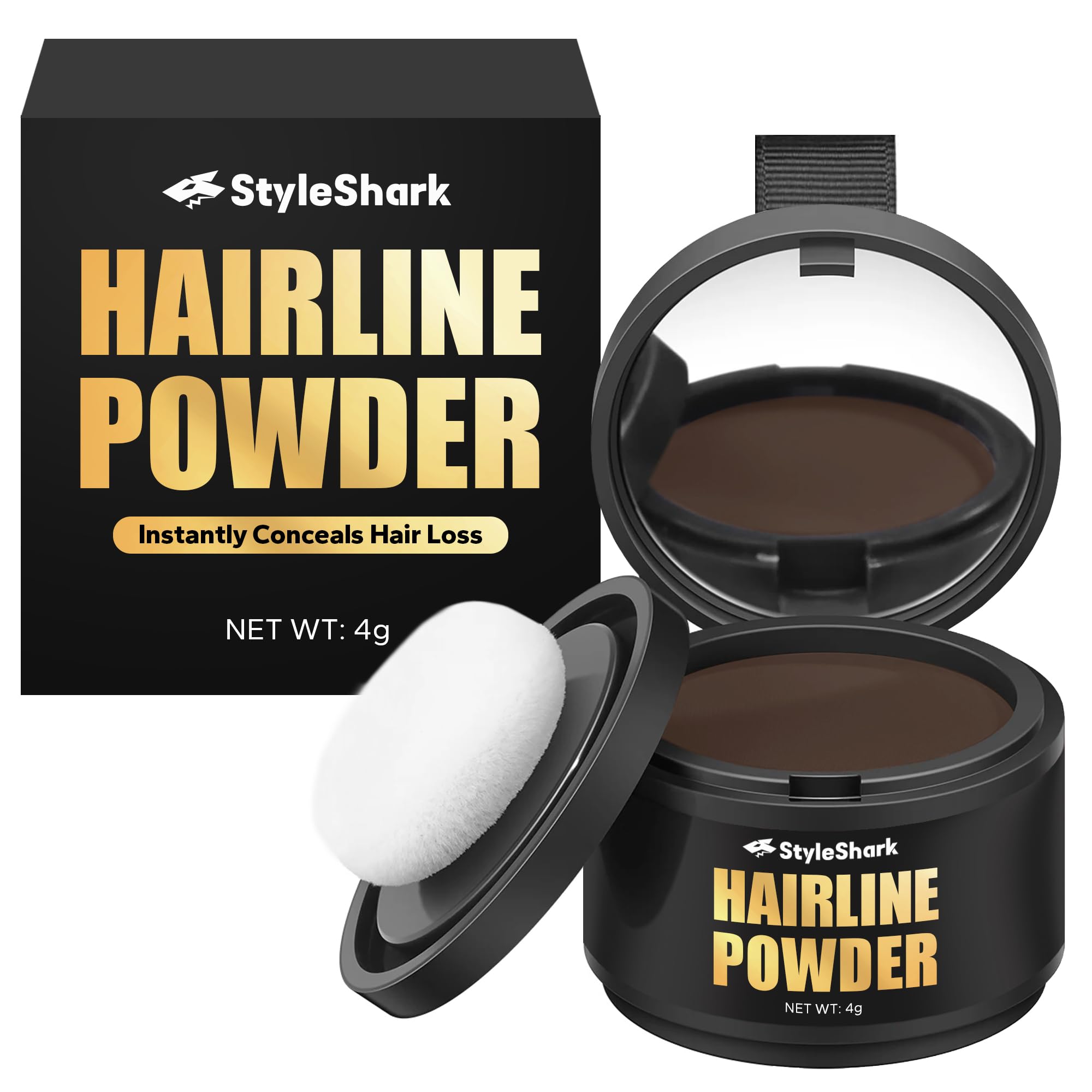 Hairline Powder - Stain-Proof Root Touch-Up for Thinning Hair Sweatproof Color for Women and Men Dark Brown