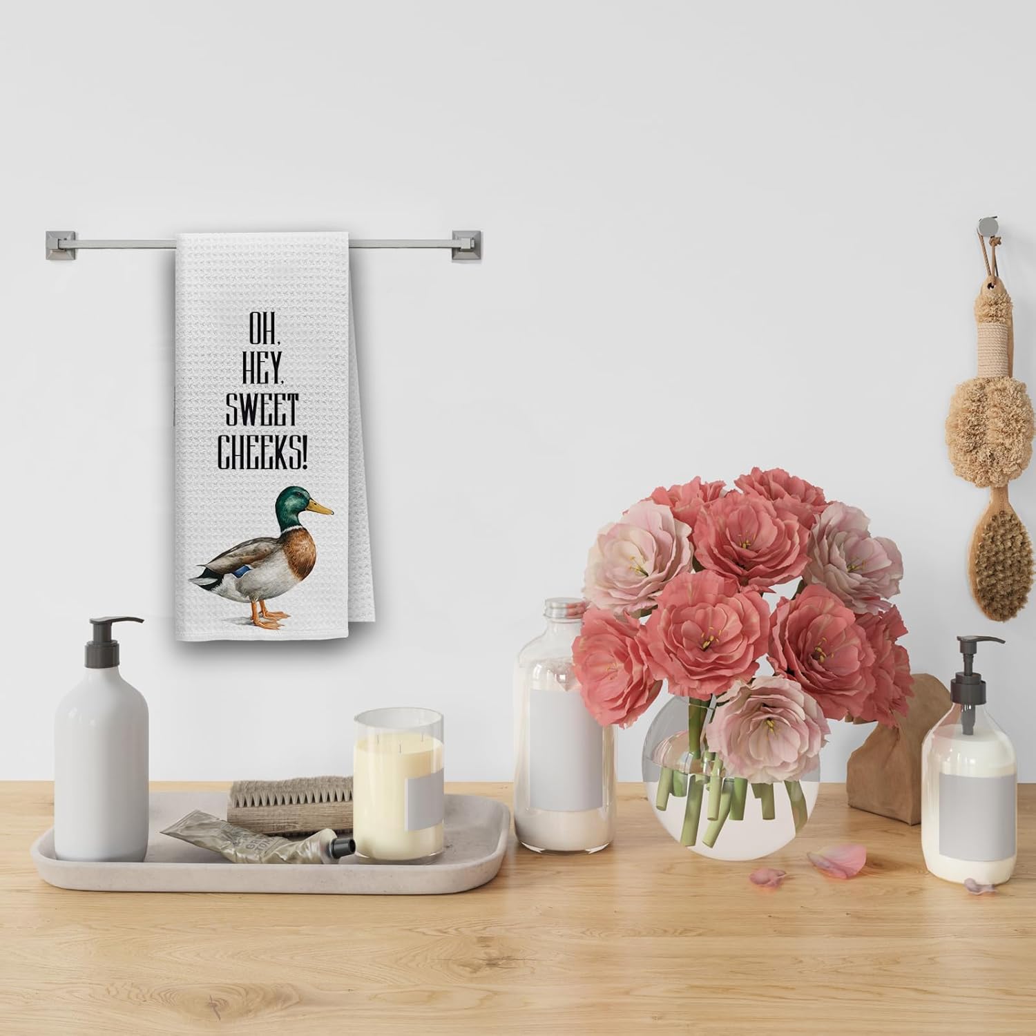 Dibor Mallard Duck Kitchen Towels Dishcloth, Cottagecore Duck Decor Dish Towels, Rustic Farmhouse Mallard Ducks Decor Dish Towel Hand Tea Towel for Nursery Bathroom Kitchen, 16x24 in - Image 4