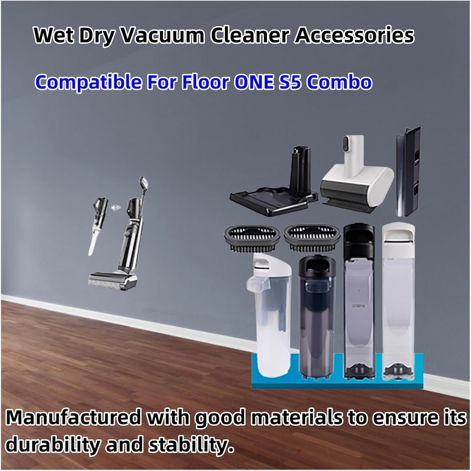 Compatible for Tineco Floor ONE S5 Combo，Wet Dry Vacuum Cleaner Accessories Cleaning Tool Brush Head Filter Dust Bucket Water Tank Roller Brush (Color : As Shown i), mei0203jb