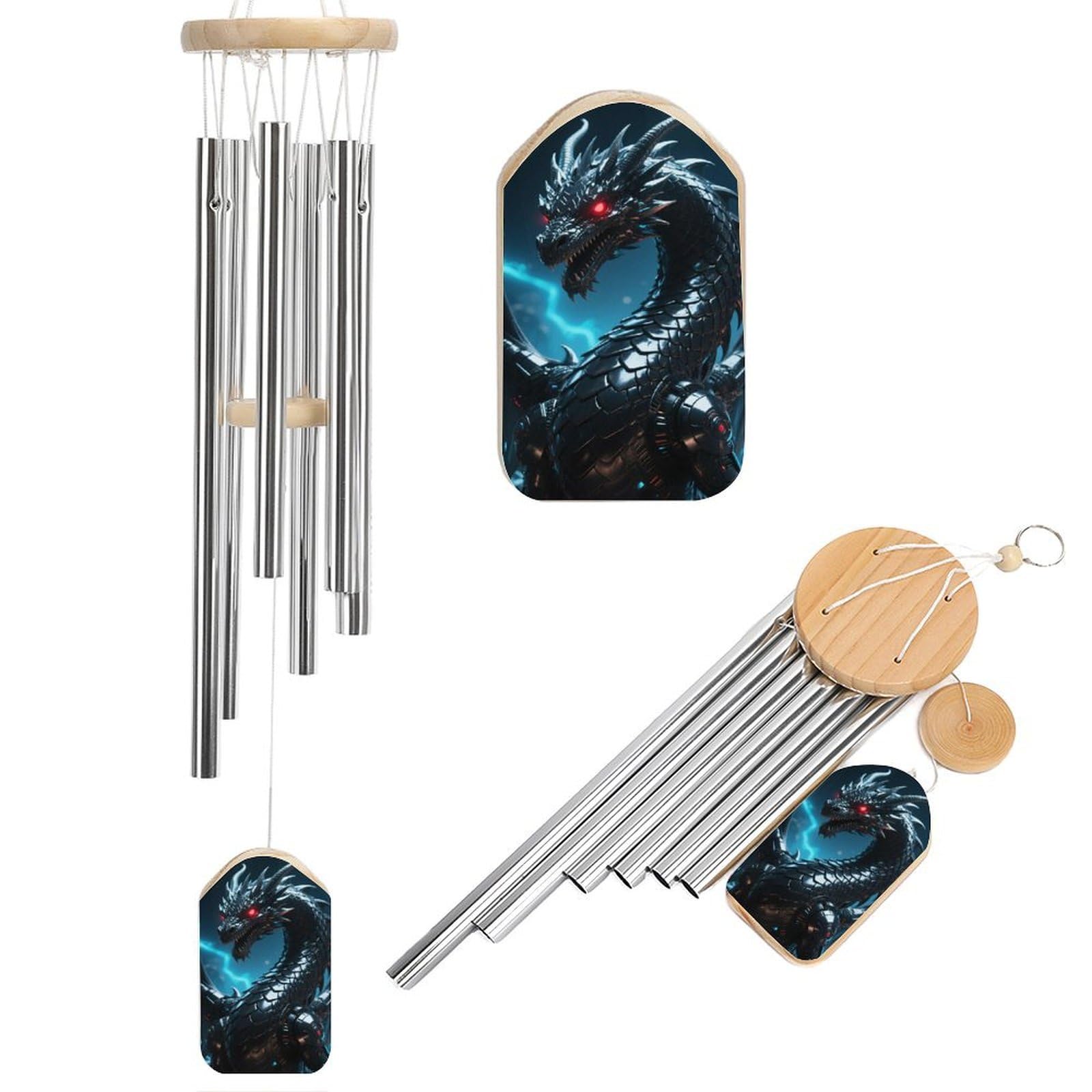 Dragon Wind Chimes for Outside House Warming Gifts, Deep Tone Soothing Melodic Tones Windchimes, Memorial Wind Chime for Home Garden Decoration Aluminium Large Wind Chimes