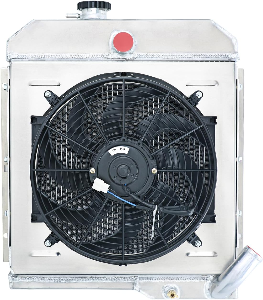 3 Row Radiator Shroud Fan For Jeep CJ5 CJ6 DJ5 DJ6 Buick 225 3.7L V6 1965-1971 Aluminum Radiator with Electric Fan Thermostat Relay Kit