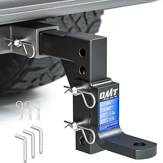 Orion Motor Tech Adjustable 8-Position Trailer Hitch Ball Mount for 2" Receiver - 9-1/2" Drop, 8-1/4" Rise, 5000 lb Capacity for Trucks, Boats, RVs