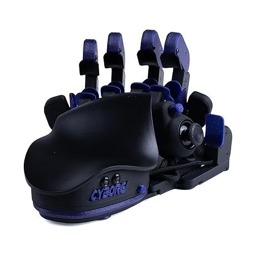 AZERON Cyborg Gaming Keypad – One Handed for PC – with Analog Thumbstick and 29 Programmable Keys – 3D Printed Customized – for Righties (Galaxy Purple) - Galaxy Purple