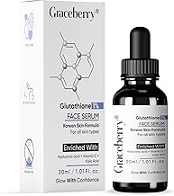 Graceberry Glutathione Brightening face serum with Hyaluronic Acid and Vitamin C for Glowing Skin & Reduce Dark Spots | Hydrates and Repairs Skin | For Men and Women 30ml