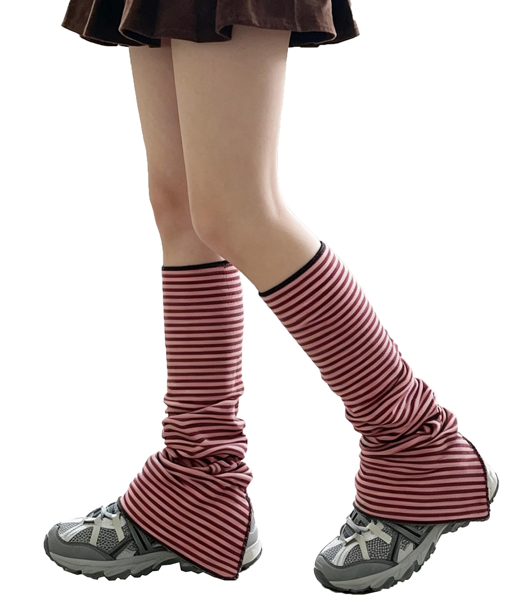 SherryDC Womens Y2k Knit Leg Warmers Harajuku Japanese Long Boot Socks Kawaii Lolita Winter Leg Cover