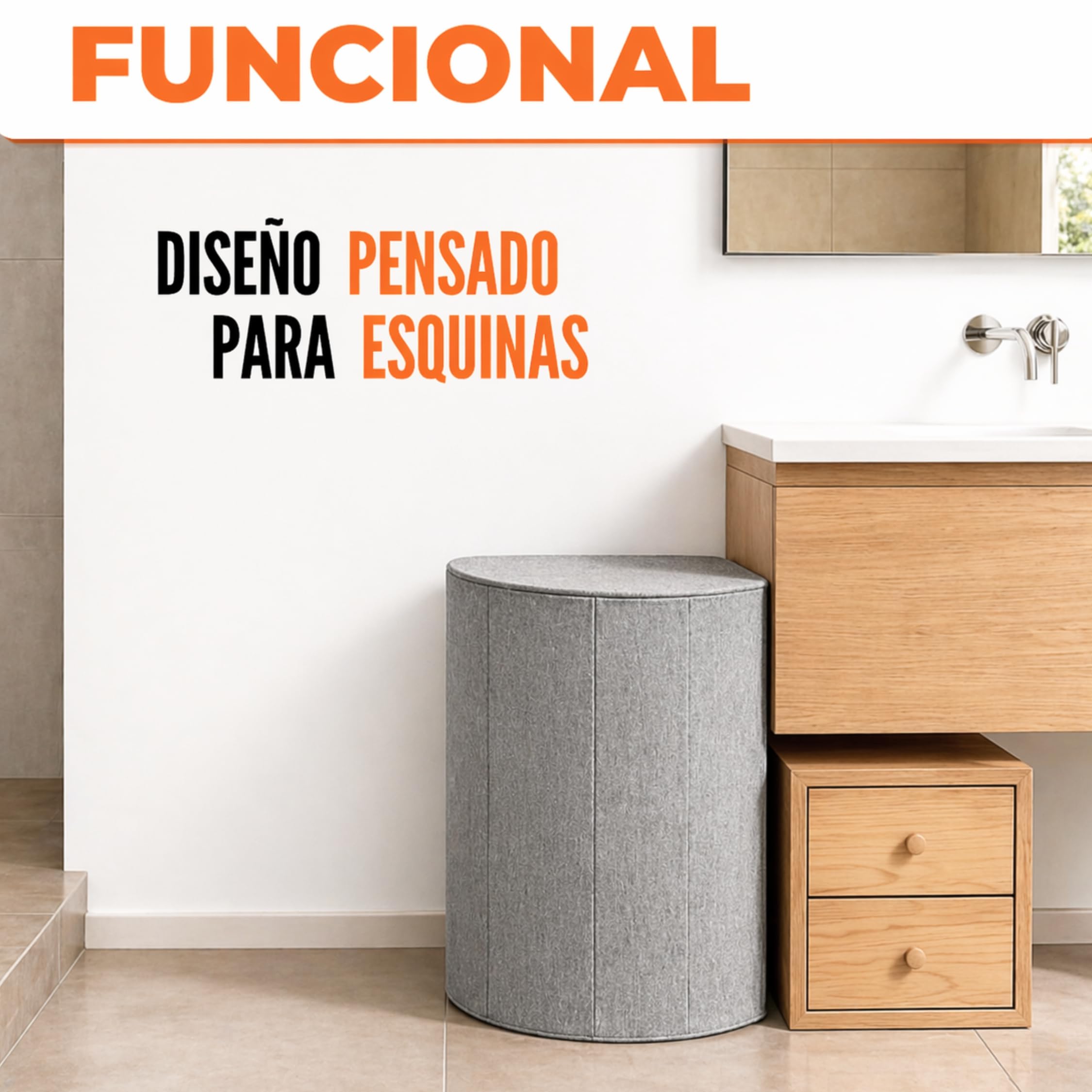 Cesta plegable ropa sucia 60x40x40 cm tela gruesa Lino 600d gris