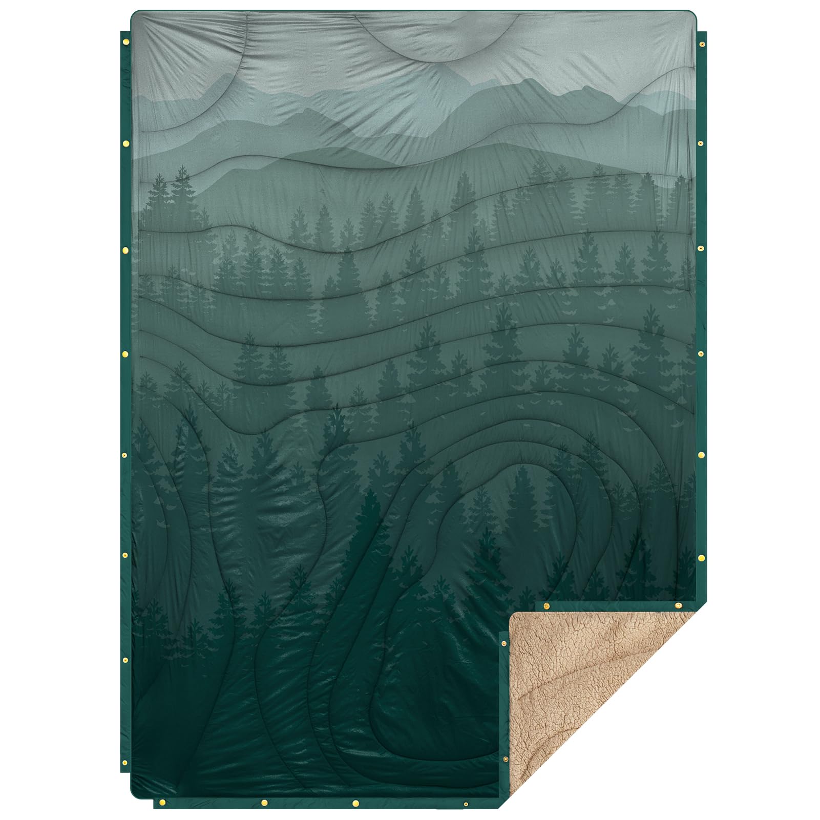 KawaGebo Kamp Camping Blanket Lightweight Outdoor, Warm Travel Blanket, Outdoor Camping Blanket with Sherpa Lining, Sleeping Quilt for indoor,Traveling, Hiking, Picnic — image 1
