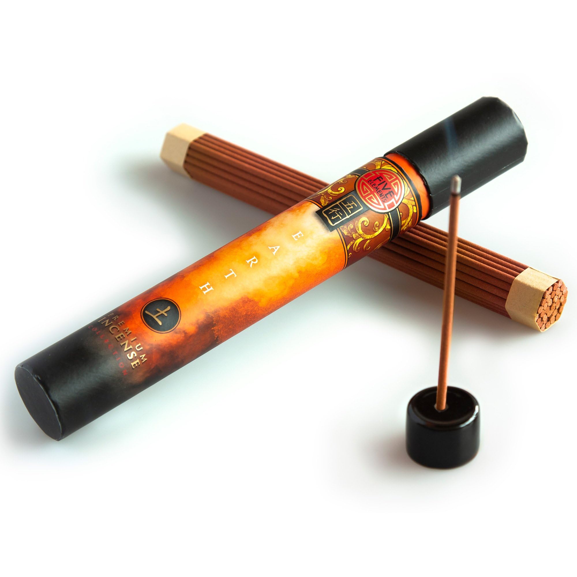 Five Elements Earth Incense - 37 x 1 Hour Sticks, Cruelty Free & Vegan, Phthalate-Free Fragrance