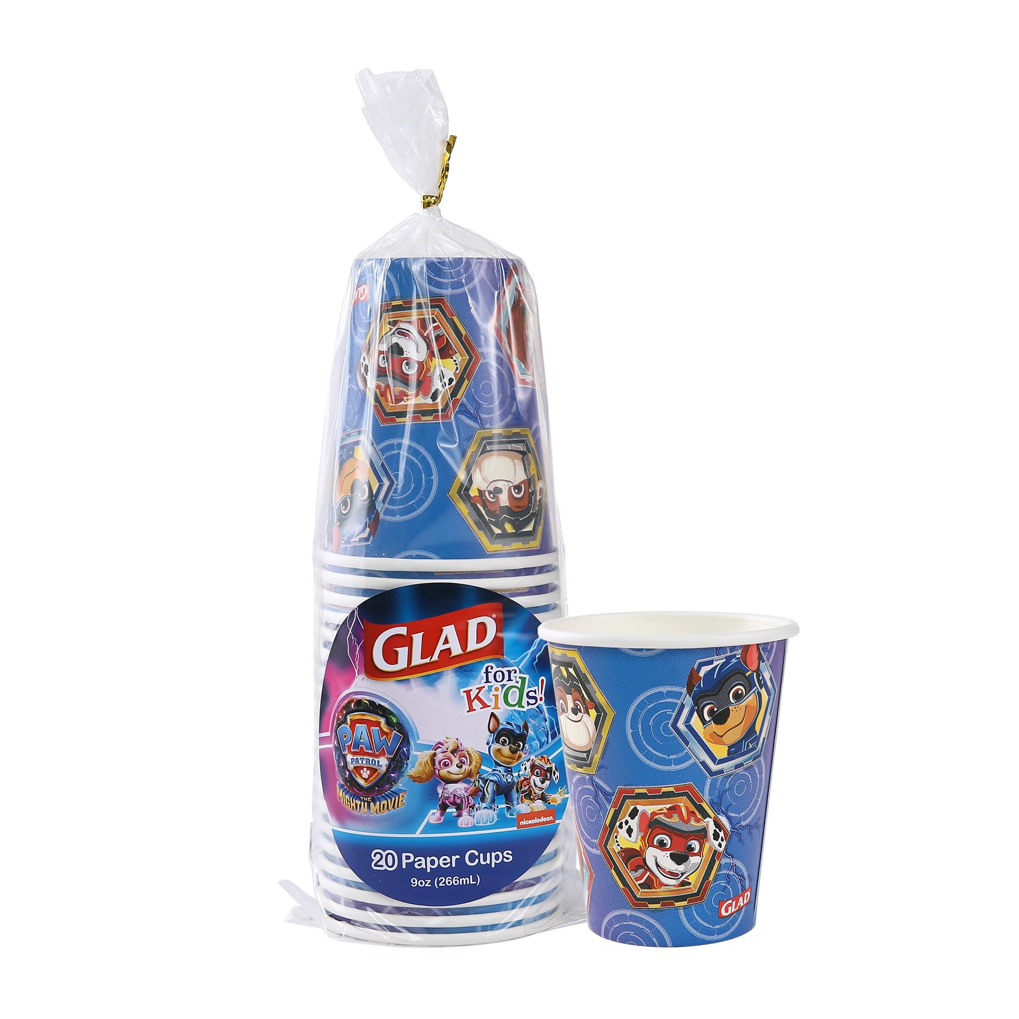 Glad for Kids PAW Patrol Shields Design 9oz Paper Cups | Paper Cups, Kids Snack Cups | Kid-Friendly, Small Sized Paper Cups for Everyday Use, 9oz Paper Cups 20 Ct-picture-13