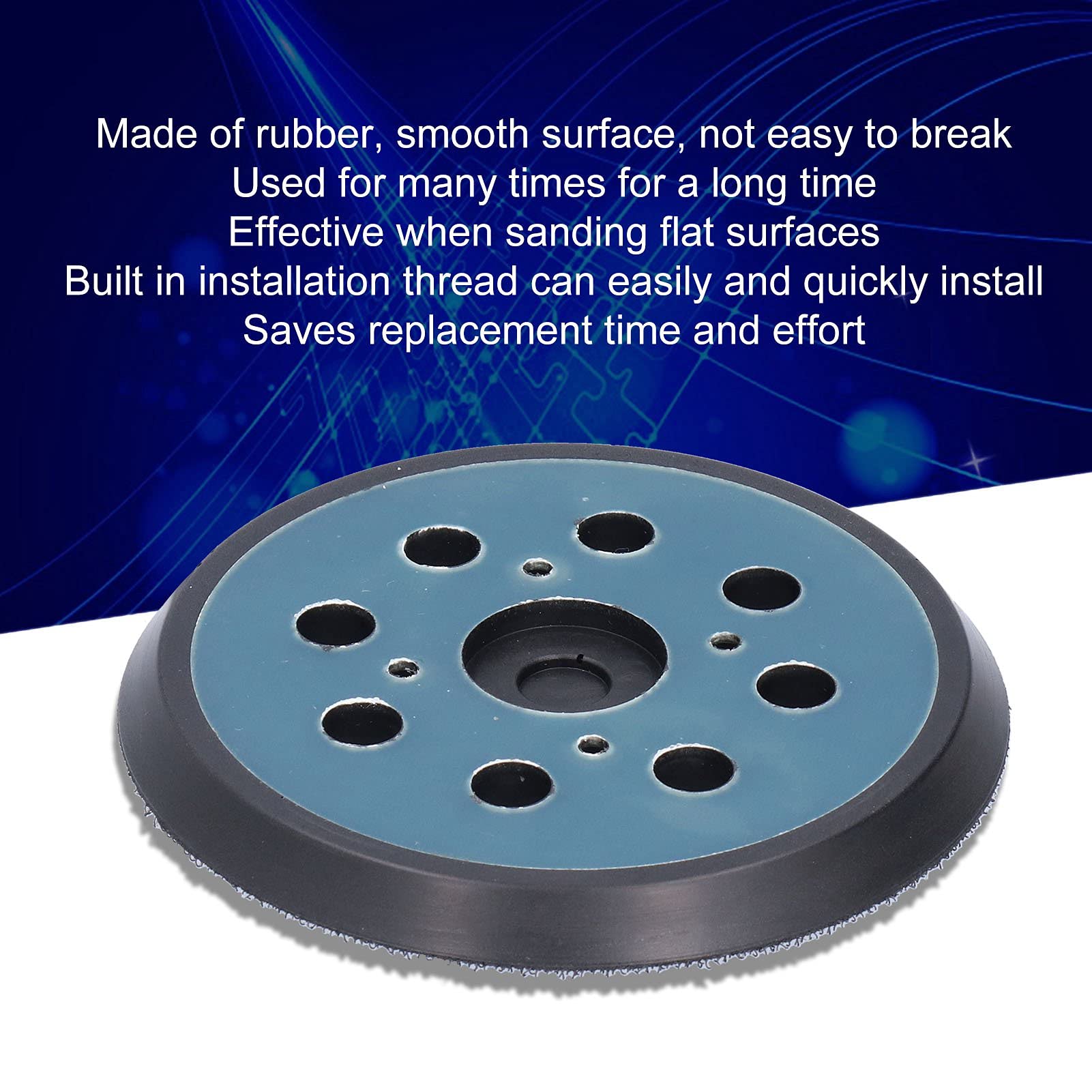 Sander Backing Pad, 2PCS 5 Inch 8 Hole 4 Eye Sanding Pads for Orbital Sander Orbital Sander Replacement Pad - Image 2