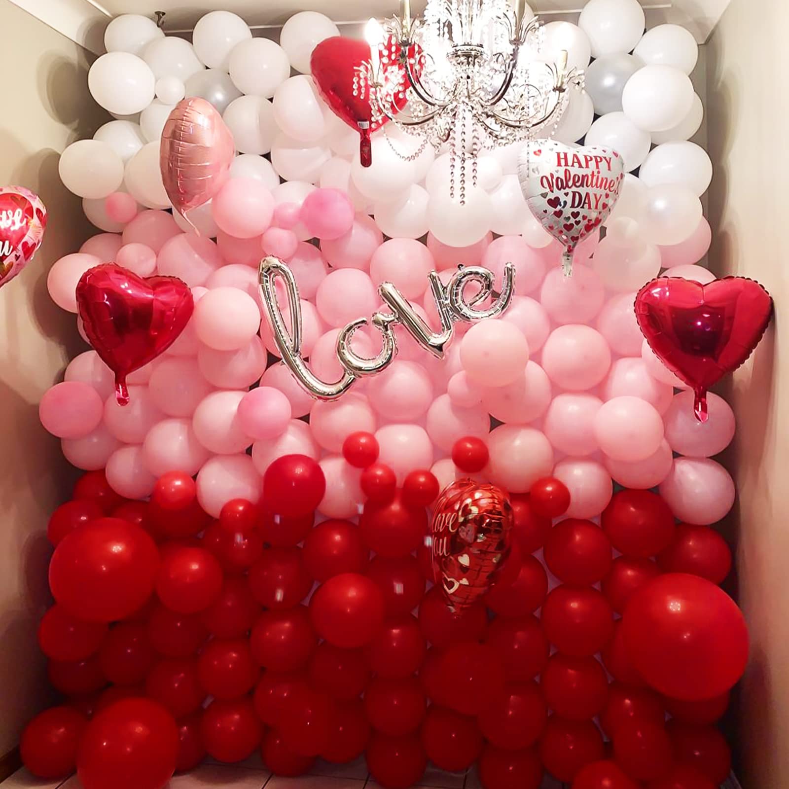 Amazon.com: RUBFAC Valentine's Day 129pcs White and Ruby Red