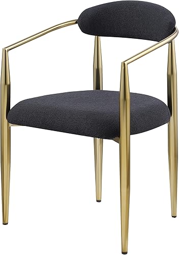 Dining Chairs Set of 2, Modern Kitchen Dining Room Chairs with Round Backrest and Black Metal Legs, Table & Chair Sets for Home Decor,2pcs