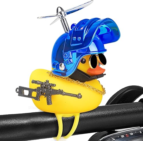 wonuu Adornos de pato de goma para automóvil, decoración de tablero de instrumentos de pato para apretar, decoración de bicicleta para ciclismo,