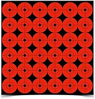 Vista 4 de Birchwood Casey Target Spots Naranja Brillante Autoadhesivas de Alto Contraste Objetivos de Disparo en Papel con Ojo de Toro