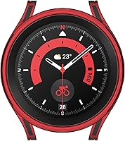 Vista 2 de MOTONG Funda protectora de PC con protector de pantalla de vidrio templado compatible con Samsung Galaxy Watch 5/4 de 1.575 pulgadas