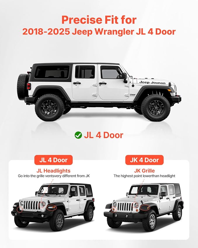 Barras laterales compatibles con Jeep Wrangler JL 2018-2025, negro carbón miniatura 2