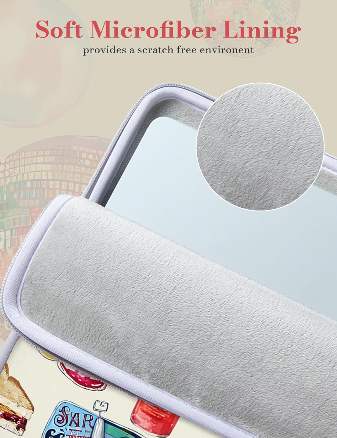 iCasso Laptop Sleeve 13 inch for MacBook Air 13-13.6 inch, Cute Laptop case for MacBook Pro 13 inch 14 inch, Slim Protective Travel Carrying Case Sleeve for 14 inch Chromebook, HP, Dell, Stickers - Image 2