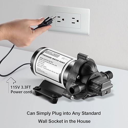 Miniatura 15 de WASSERMANN Bomba de autocebante de 12 V, bomba de presión de agua autocebante de 4.0 GPM 45 PSI con interruptor de presión, para caravana