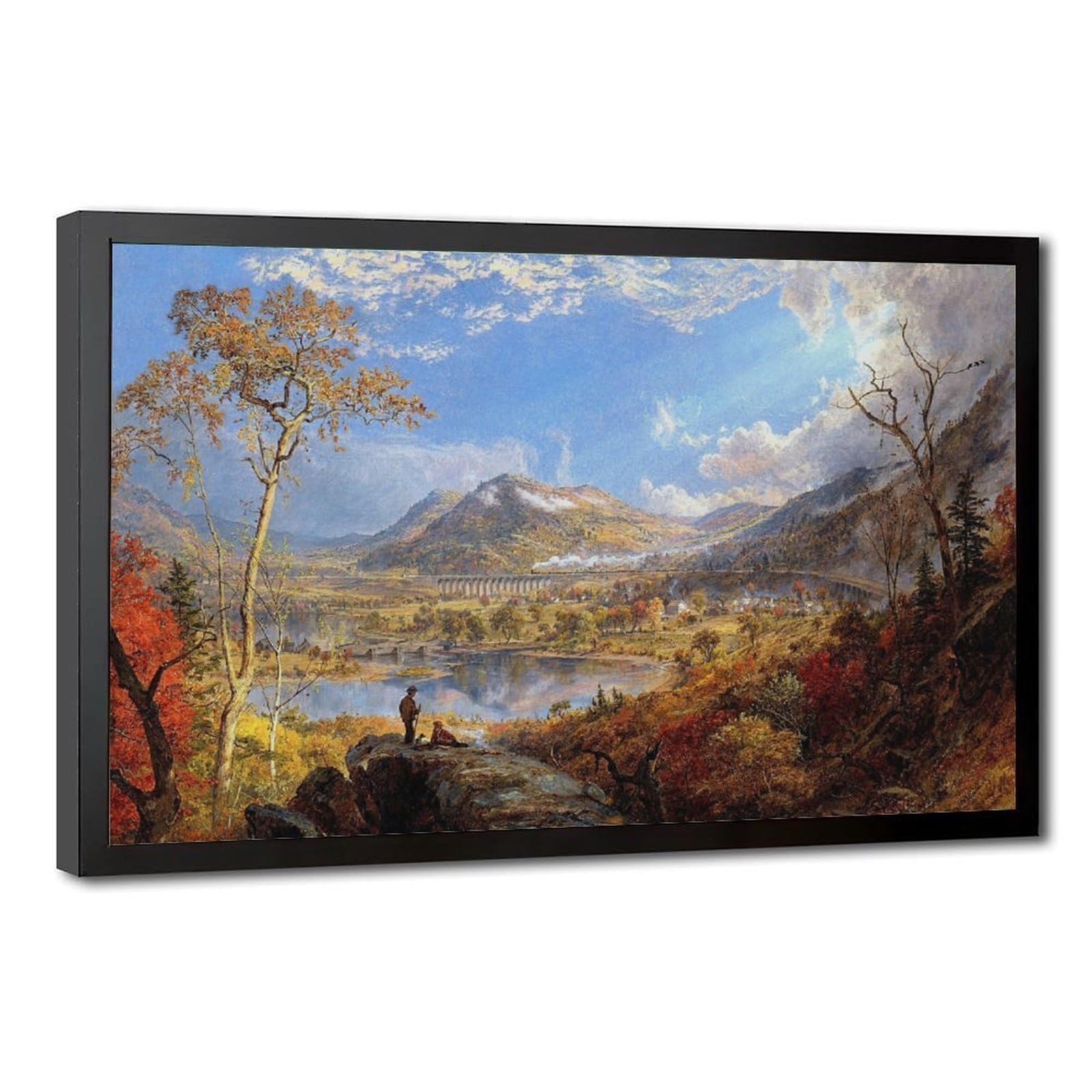 WCYB Starrucca Viaduct, Pennsylvania by Jasper Francis Cropsey Prints Posters Canvas Deco Paintings Wall Art For Office Hangable Frame 16" L X 24" W