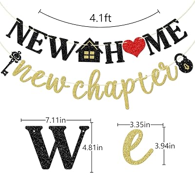 Qttier New Home New Chapter Banner, Pre-strung