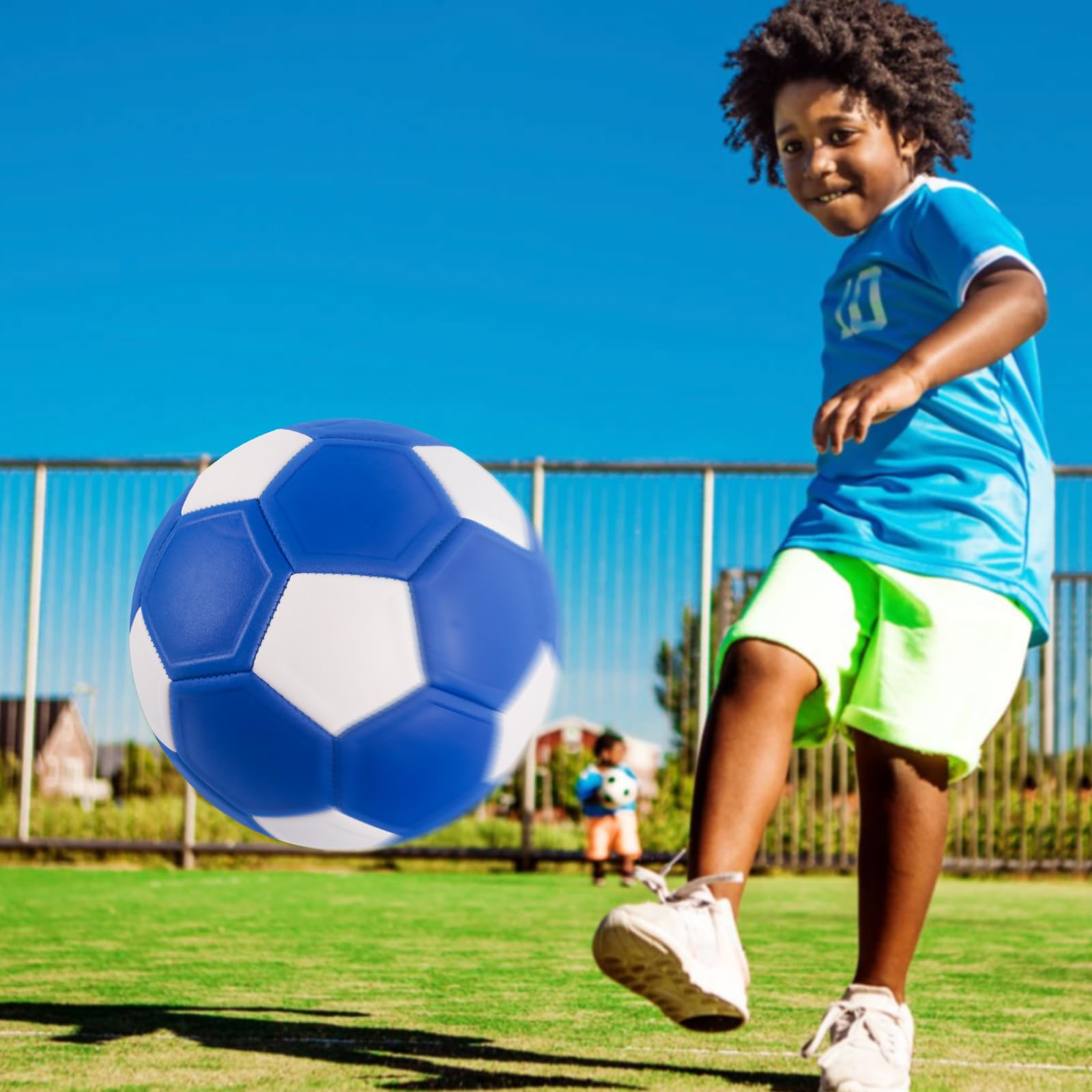 Palla da calcio, curva professionale, misura 4, pallone da calcio leggero in 20 cm, per bambini con pompa a sfera 1, regalo per bambini dai 6 ai 12 anni che amano il calcio