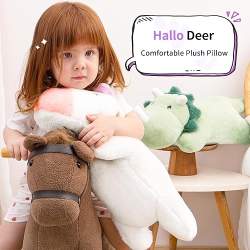 Miniatura 6 de Hallo Deer Juguetes de unicornio de peluche, animales de peluche suaves de unicornio de 22 pulgadas, bonitos regalos de unicornio para niñas y