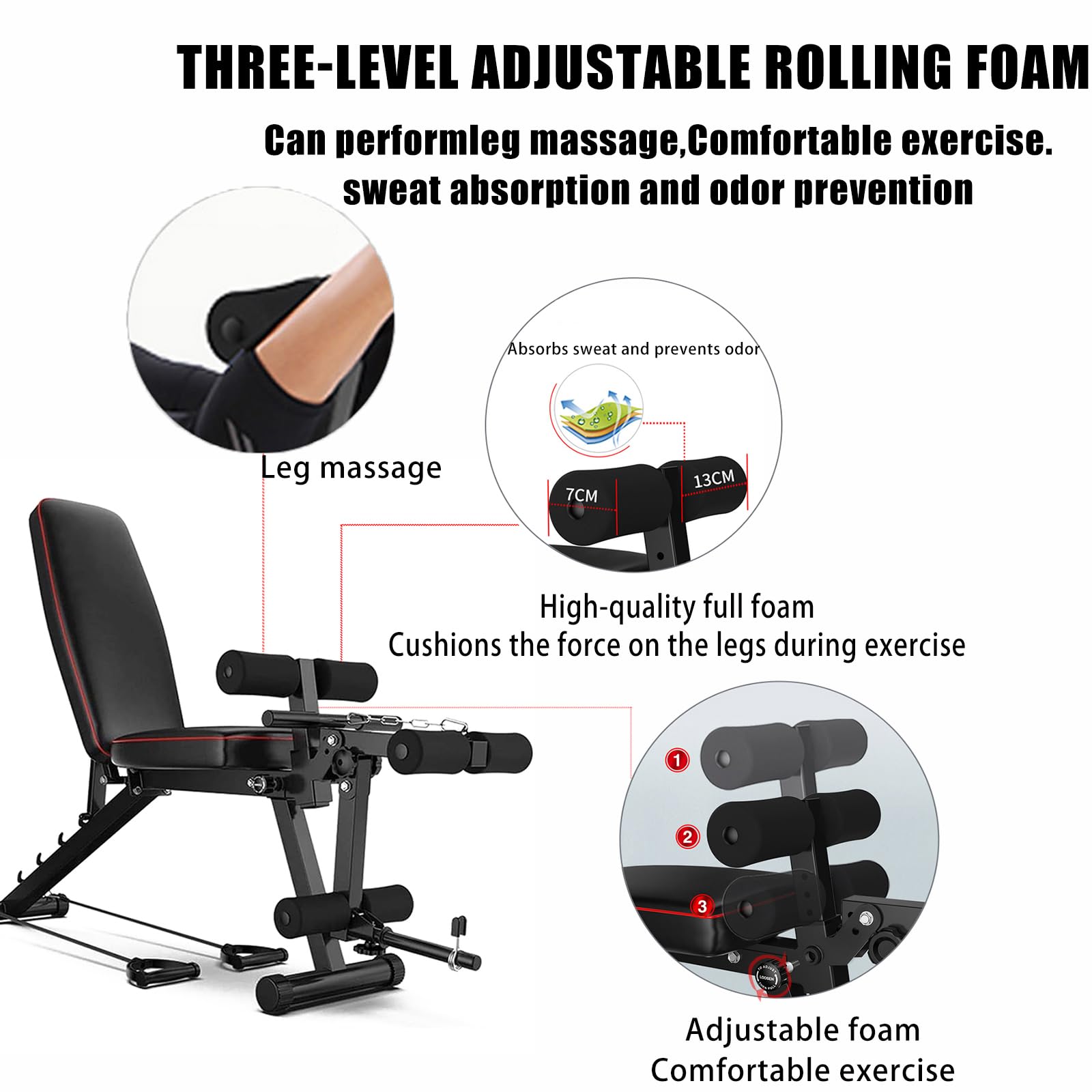 Banco Musculación，máquina De Gimnasio Ajustable，banco De Abdominales，maquina De Musculacion，Para Deporte En Casa，Capacidad De Carga: 200 Kg Black,162 * 118 * 48CM