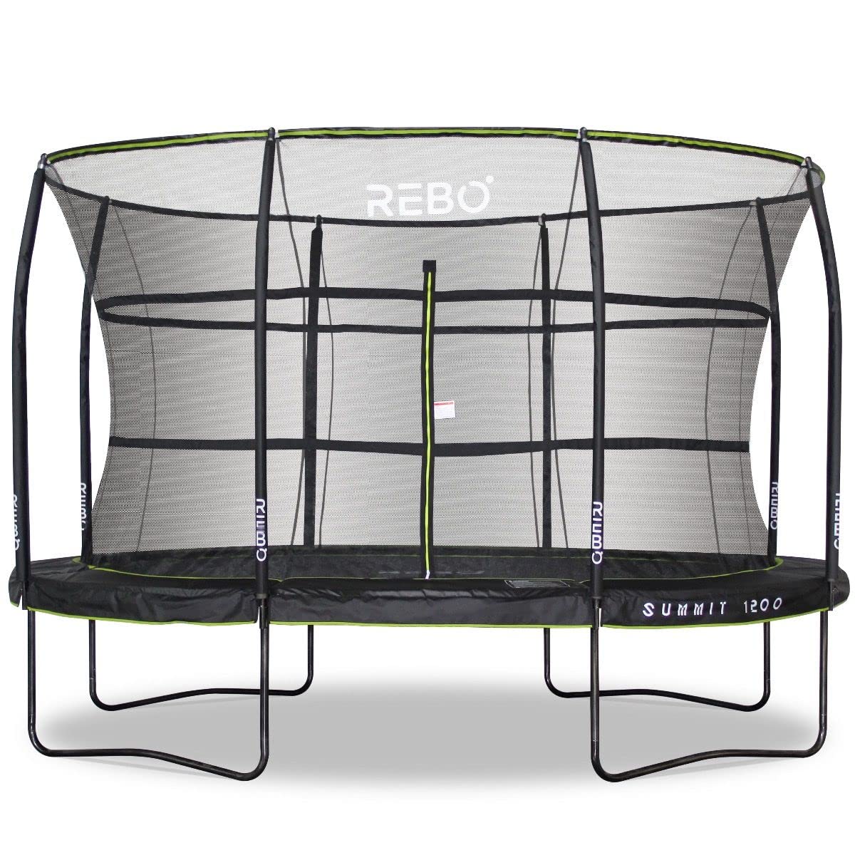 Rebo® Summit Oval Trampoline and Safety Enclosure - 8ft x 12ft - Summit 1200 | OutdoorToys | Kids' Outdoor Trampoline for Gardens, Enclosure Included, Children's Play Equipment
