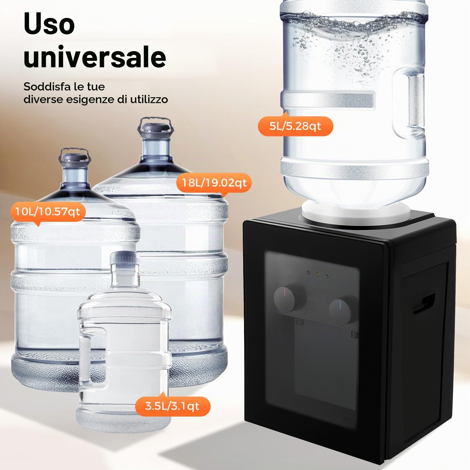 Distributore di acqua calda elettrico da 550 W | Distributore verticale di acqua calda e fredda per ufficio e casa | Fontana con controllo del termostato