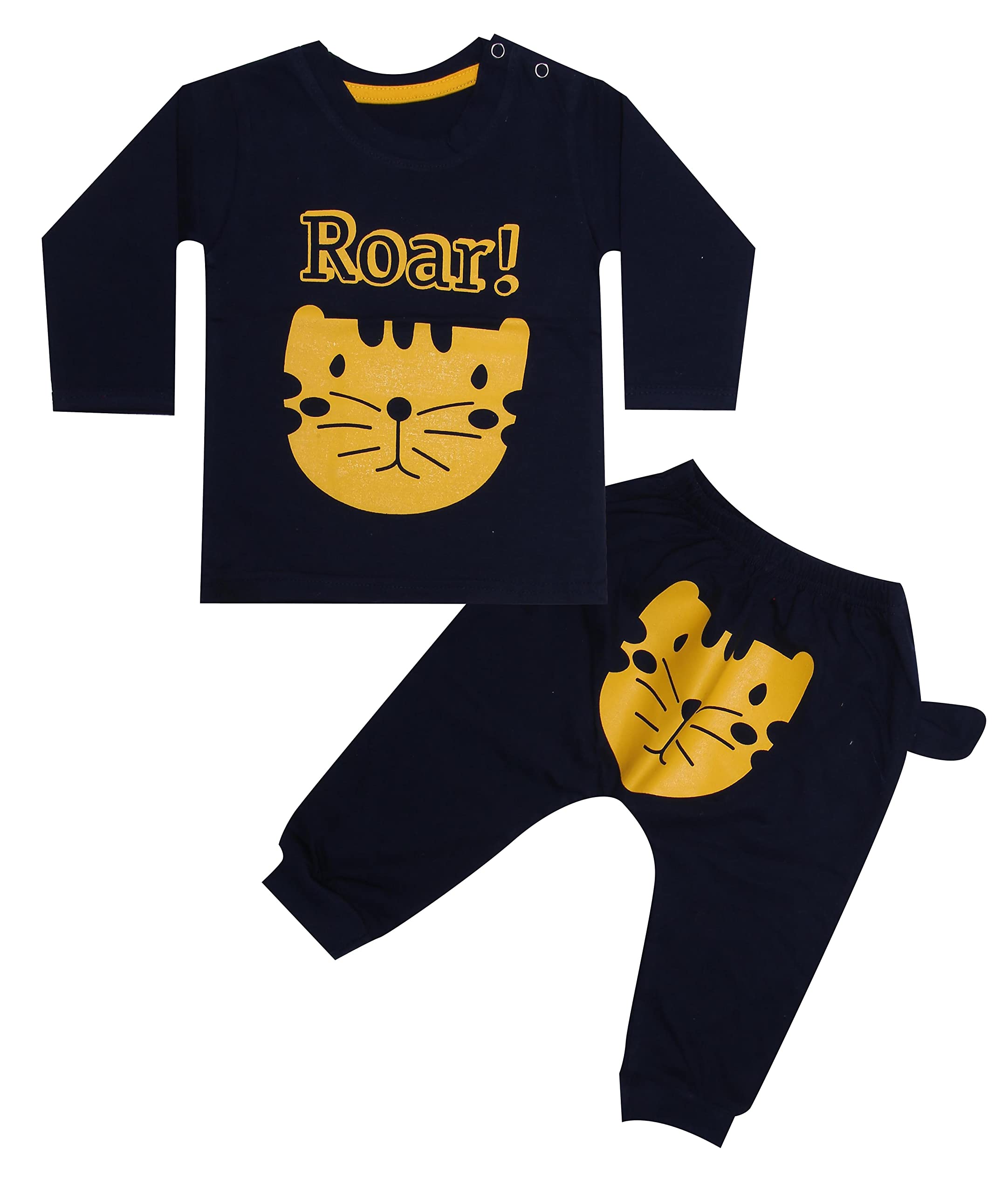 FaretoBaby's Cotton Blend, Cotton T-Shirt and Pants Set