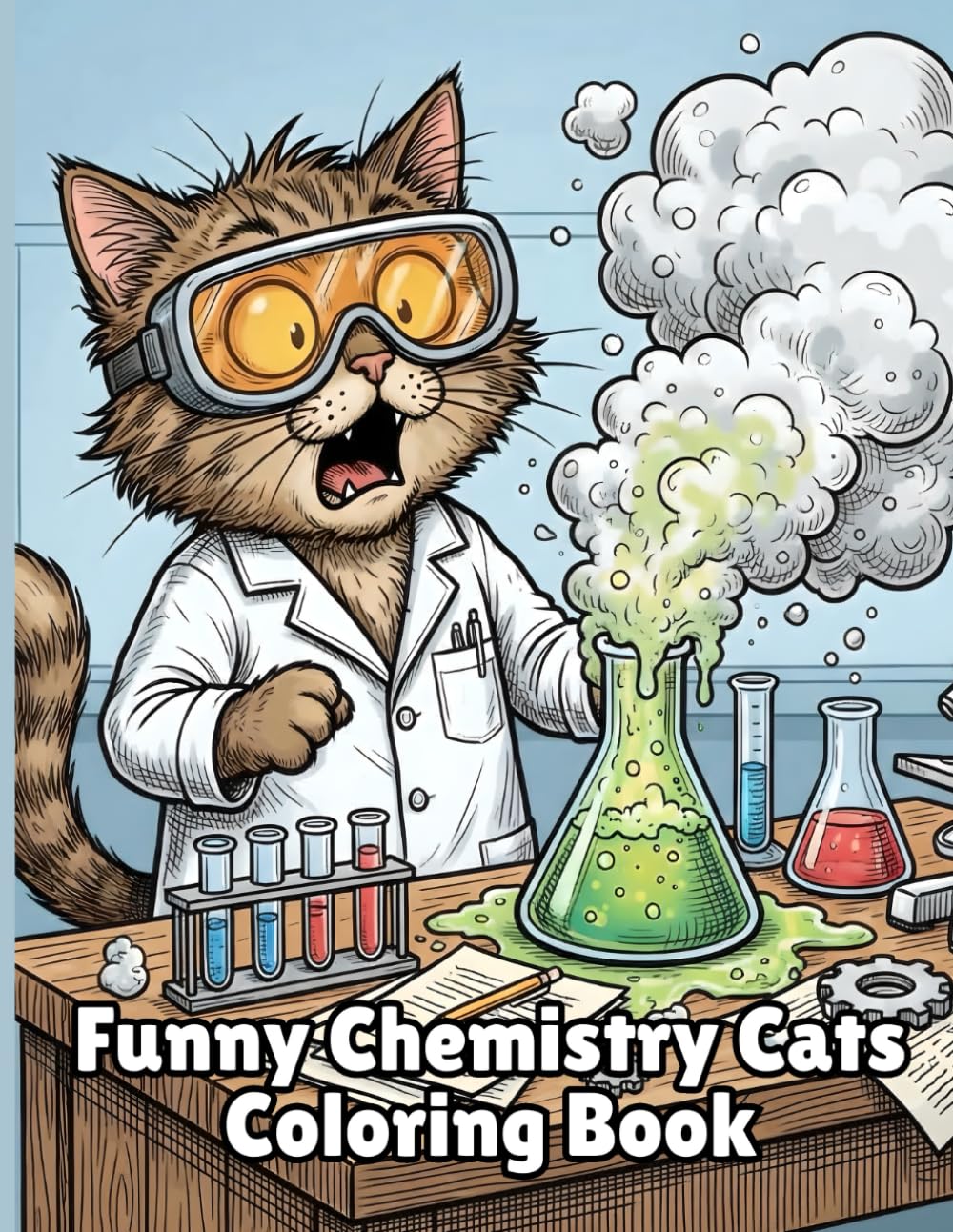 Funny Chemistry Cats: Coloring Book for Adults and Teens (Funny Cats)