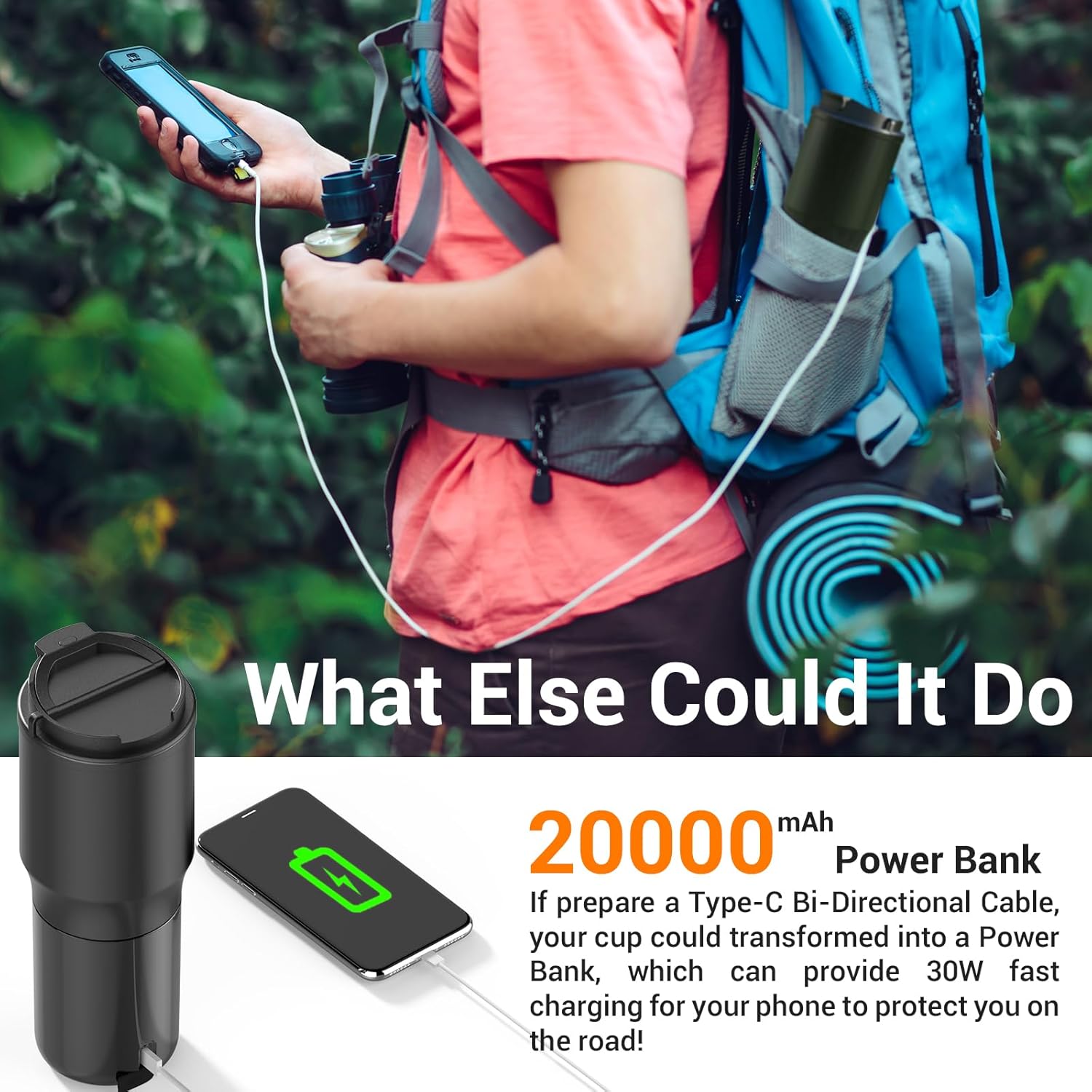 EAST MOUNT Smart Temperature Controlled Mug,Heated Coffee Mug,16 Hours Battery Life,Vacuum Insulated Hot Beverage Warmer 15OZ,with LCD Display 90°F to 150°F - Image 5