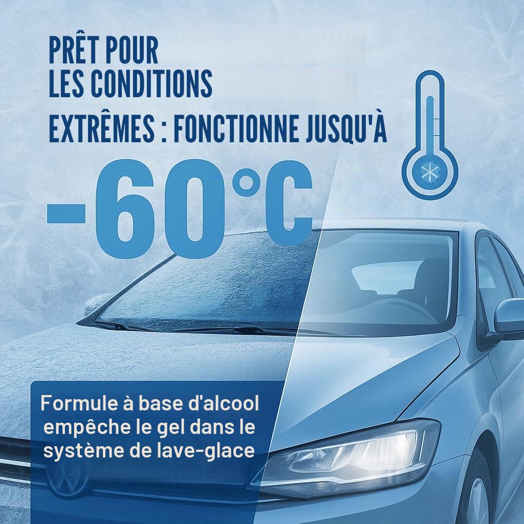 GiDeli Liquide antigel concentré pour pare-brise - 10 l - Protection contre le gel - 60 °C - Nettoyant pour pare-brise d'hiver