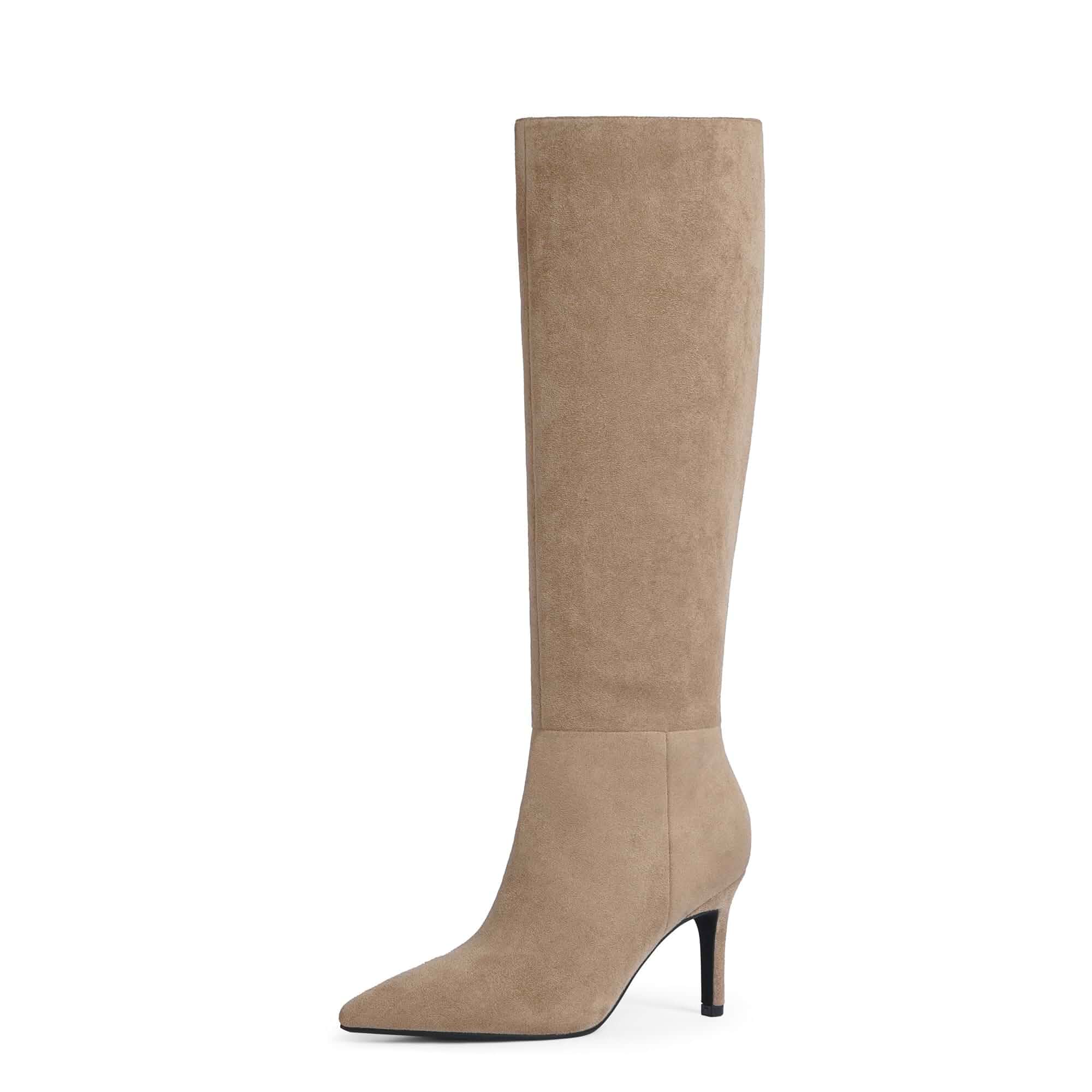 Easyfox Knee High Boots Women Pointed Toe Stiletto Heel Tall Boots Side Zipper,3 In Stiletto Heel,Fall Spring Winter Fashion Dress Tall Boots,Evening Bridal office Long Boots