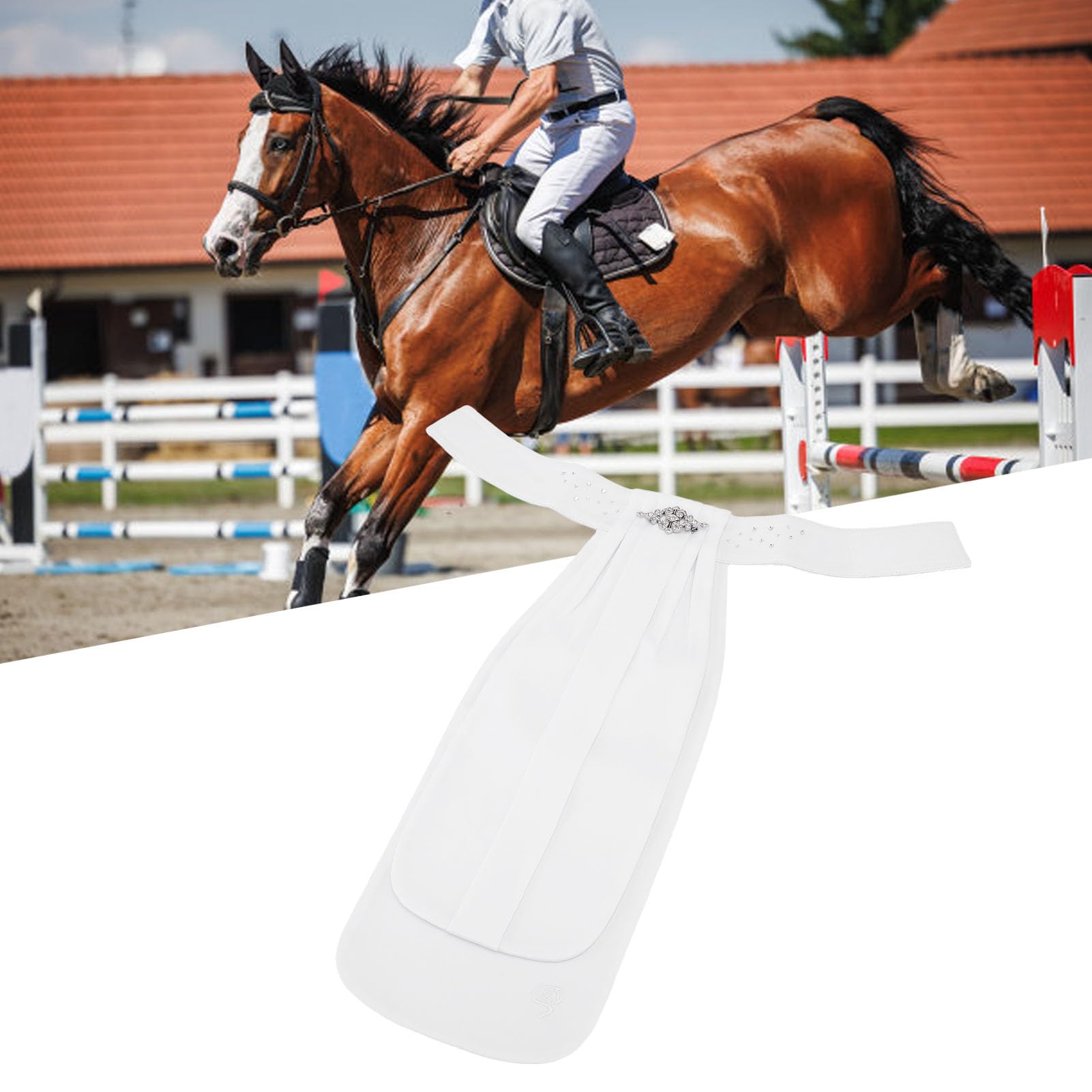 Cosiki Cravatta per Equitazione, Colletto per Cravatta con Equipaggiamento Classico Versatile per Spettacoli Equestri con Tessuto Confortevole, per Competizioni Formali per Adulti e attività di