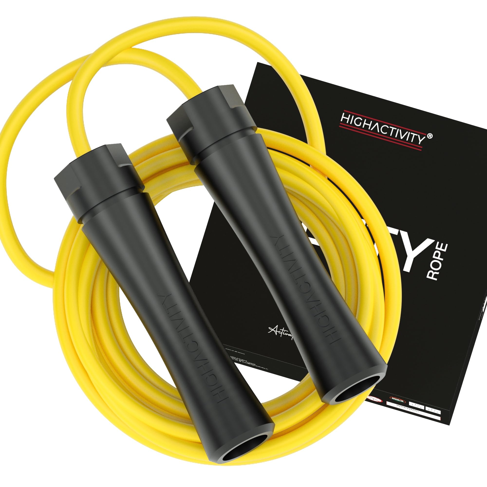 Polyvinyl Chlorine-Adjustable Heavy Jump Rope For Men,Women&Children-Heavy Skipping Rope For Men&Women Exercise Workout,Endurance&Weight Loss-Tangle Free Jumping Rope-10 Feet-Pop Yellow