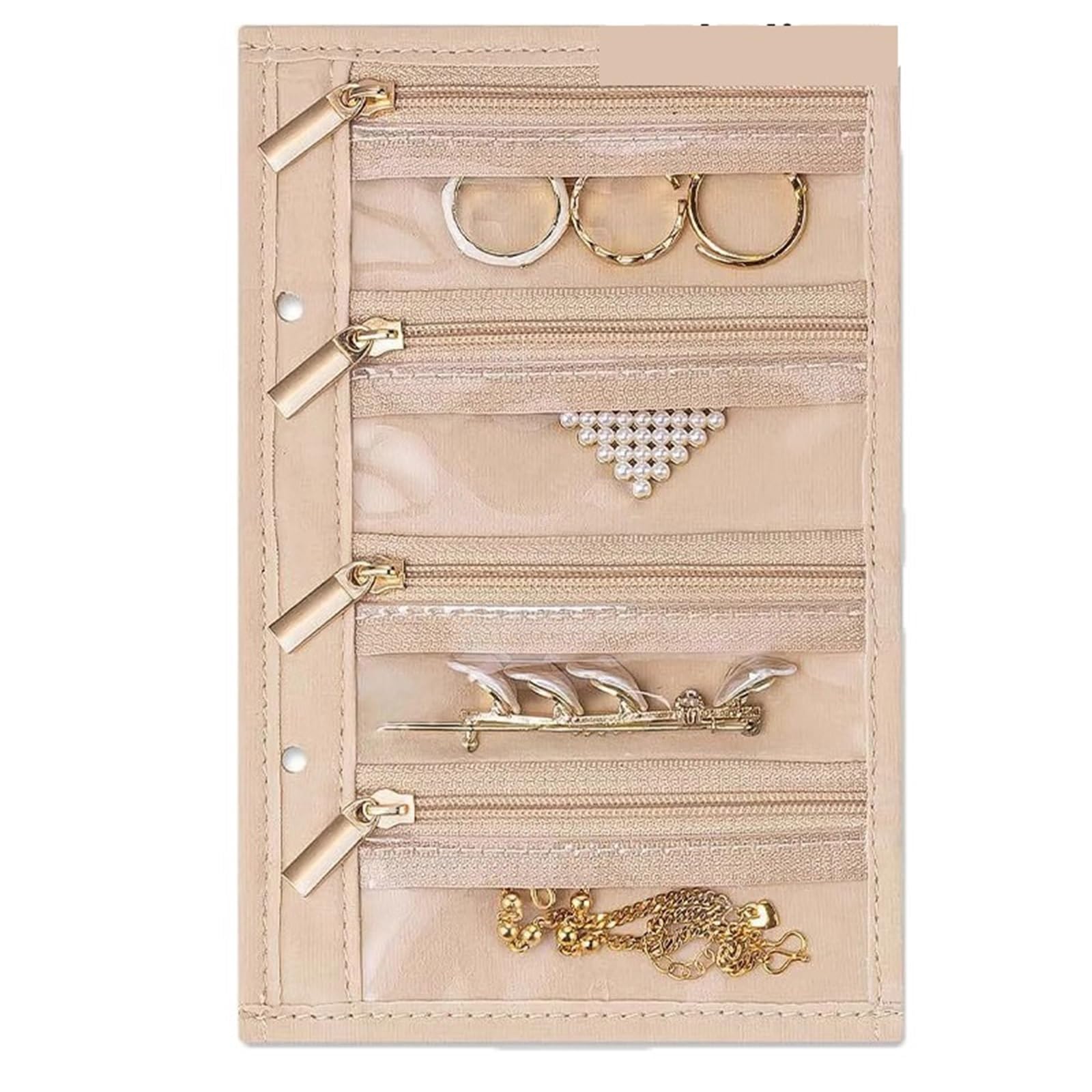 FDzkrtvm Transparent Jewelry Storage Book, PU Leather Jewelry Book Waffle Organizer With Transparent Loose Leaf Multicolor(3pc-d)